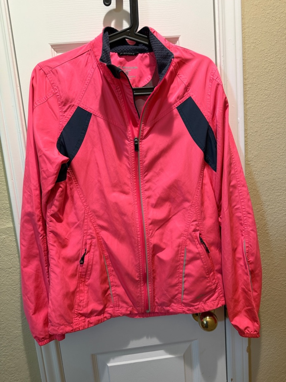 Brooks Hot Pink Utility Jacket with Navy Panels